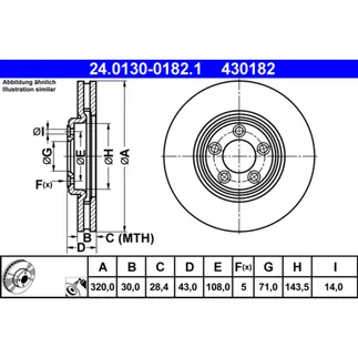 ATE Front Disc Brake Rotor - C2C8354